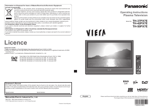 Handleiding Panasonic TH-42PX7E Viera Plasma televisie