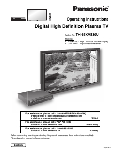 Handleiding Panasonic TH-65XVS30 Plasma televisie