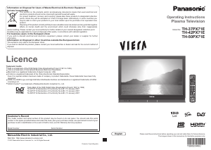 Handleiding Panasonic TH-50PX71E Viera Plasma televisie