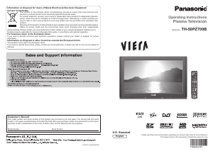Handleiding Panasonic TH-50PZ700B Viera Plasma televisie