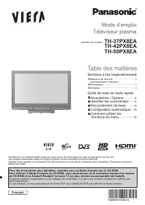 Mode d’emploi Panasonic TH-42PX8EA Viera Téléviseur plasma