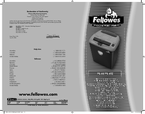 Manual Fellowes PS-60 Powershred Paper Shredder