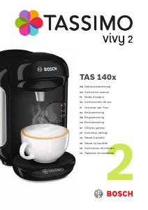 Manual de uso Bosch TAS1406 Tassimo Vivy 2 Máquina de café