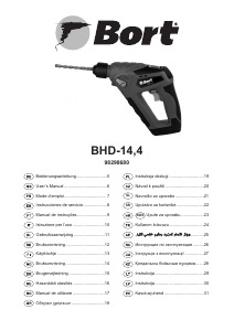 Manuál Bort BHD-14.4 Vrtací kladivo