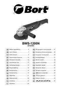 Manuál Bort BWS-1200N Úhlová bruska