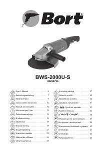 Manuál Bort BWS-2000U-S Úhlová bruska