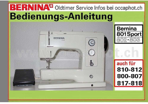 Bedienungsanleitung Bernina 818 Nähmaschine