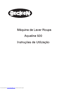 Manual Becken Aqualine 500 Máquina de lavar roupa