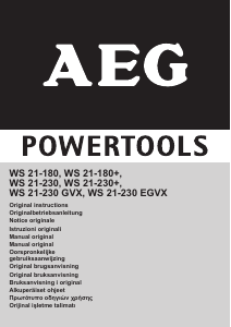 Käyttöohje AEG WS 21-230+ Kulmahiomakone