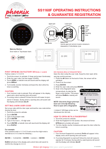 Manual Phoenix SS1163F Safe