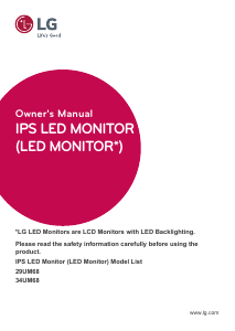 Handleiding LG 34UM68-P LED monitor