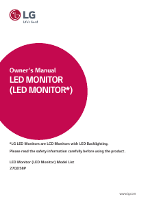 Manual LG 27QD58P-B LED Monitor