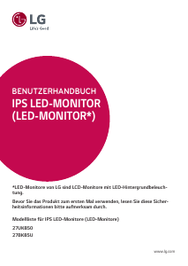 Bedienungsanleitung LG 27UK850-W LED monitor