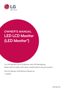 Manual LG 27UD69-W LED Monitor