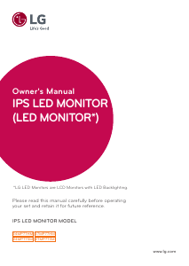 Manual LG 27MP77HM-P LED Monitor