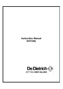 Manual De Dietrich DVF330J Dishwasher