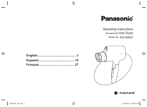 Manual de uso Panasonic EH-NA27 Secador de pelo