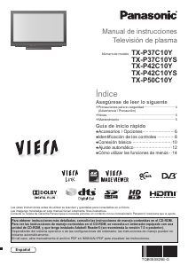 Manual de uso Panasonic TX-P42C10Y Viera Televisor de plasma