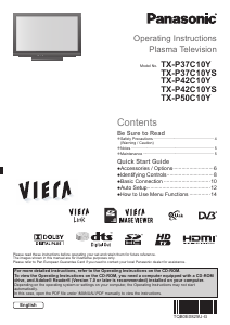 Handleiding Panasonic TX-P37C10Y Viera Plasma televisie