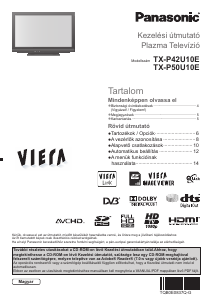Használati útmutató Panasonic TX-P42U10E Viera Plazmatelevízió