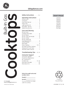 Mode d’emploi GE JGP940BEKBB Profile Table de cuisson