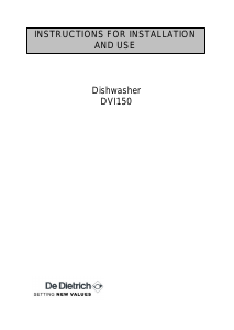 Manual De Dietrich DVI150 Dishwasher