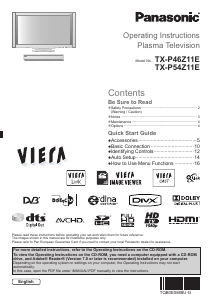 Handleiding Panasonic TX-P54Z11E Viera Plasma televisie