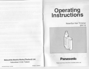 Manual Panasonic ER-112 Nose Hair Trimmer