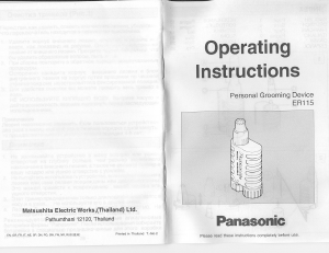 Manuale Panasonic ER-115 Tagliacapelli naso