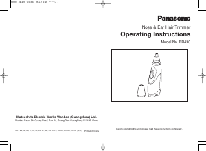 Kullanım kılavuzu Panasonic ER-430 Burun kılı makinesi