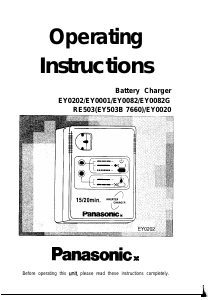 Bedienungsanleitung Panasonic EY0001 Akkuladegerät