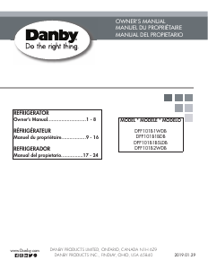 Mode d’emploi Danby DFF101B2WDB Réfrigérateur combiné