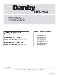 Manual Danby DCR044B1SLM Refrigerator