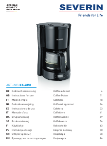 Bruksanvisning Severin KA 4818 Kaffebryggare