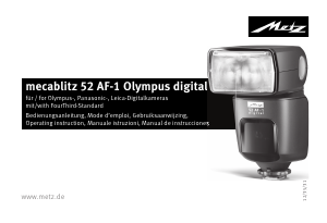 Bedienungsanleitung Metz Mecablitz 52 AF-1 Olympus digital Blitz