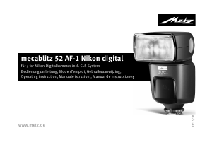 Manuale Metz Mecablitz 52 AF-1 Nikon digital Flash
