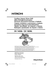 Mode d’emploi Hitachi DV 18DBL Perceuse visseuse