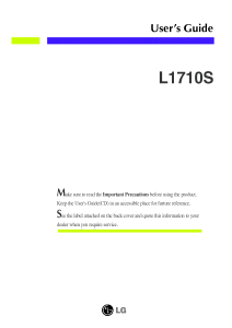 Manual LG L1710S LCD Monitor