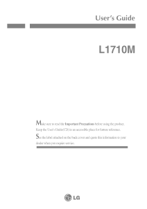 Manual LG L1710MM LCD Monitor