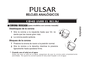 Manual de uso Pulsar PS9611X1 Regular Reloj de pulsera