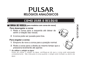 Manual Pulsar PH8411X1 Attitude Relógio de pulso