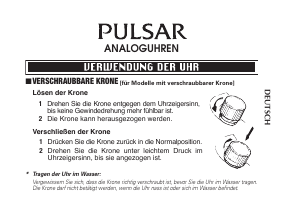 Bedienungsanleitung Pulsar PS9617X1 Regular Armbanduhr