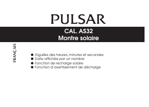 Mode d’emploi Pulsar PX3137X1 Regular Montre