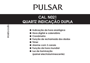 Manual Pulsar PZ4025X1 Accelerator Relógio de pulso