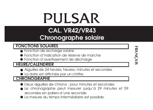 Mode d’emploi Pulsar PZ6003X1 Accelerator Montre