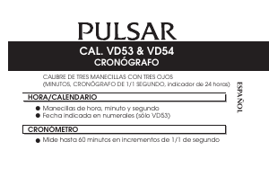 Manual de uso Pulsar PT3A21X1 Regular Reloj de pulsera