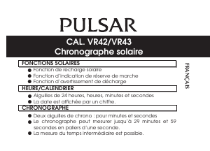 Mode d’emploi Pulsar PZ5001X1 Regular Montre