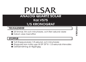 Bruksanvisning Pulsar PX5017X1 Accelerator Armbandsur