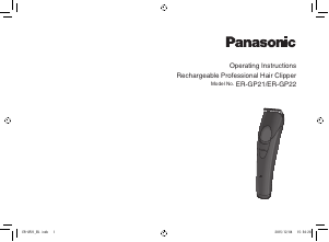 Návod Panasonic ER-GP21 Strojček na vlasy