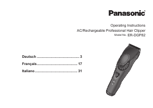 Manuale Panasonic ER-DGP82 Tagliacapelli